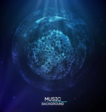 Music abstract background blue. Equalizer for music, showing sound waves with 스톡 일러스트