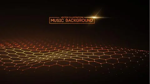 Music abstract background blue. Equalizer for music, showing sound waves with Illustrazione stock