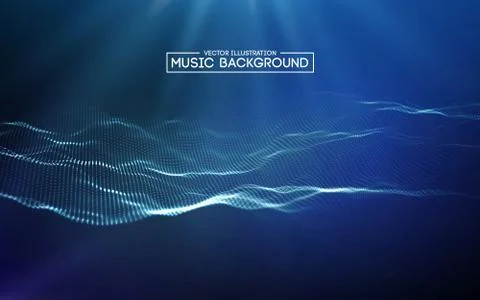 Music abstract background blue. Equalizer for music, showing sound waves with 스톡 일러스트