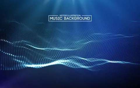 Music abstract background blue. Equalizer for music, showing sound waves with 스톡 일러스트