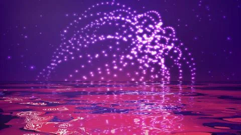 Music abstract sphere background with reflection in water. Music background Illustrazione stock