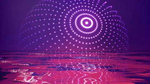 Music abstract sphere background with reflection in water. Music background Stock Illustration