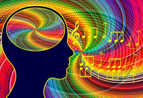 Music activates the brain Stock Illustration