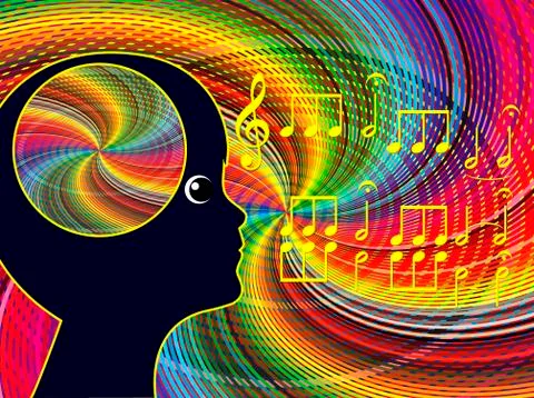 Music affects the brain Stock Illustration