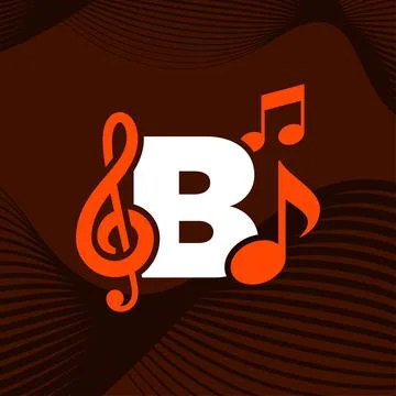 Music Alphabet B Logo Stock Illustration