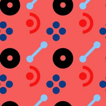Music and dance seamless pattern Stockillustratie