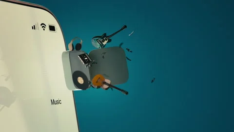 Music App Icon Opening Stock Footage 285389902
