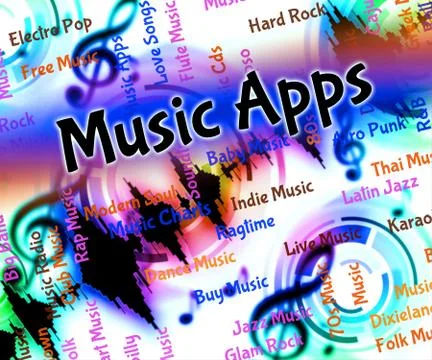 Music Apps Represents Application Software And Applications Stock Illustration