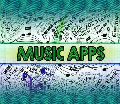 Music Apps Represents Application Software And Applications Stock Illustration