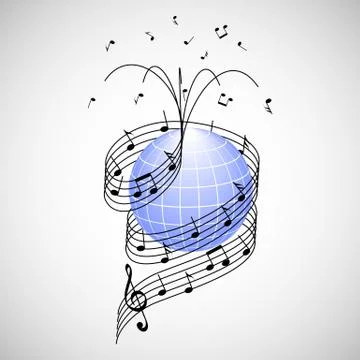 Music around the world Stock Illustration