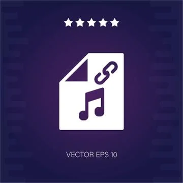 Music attachment vector icon Stock Illustration