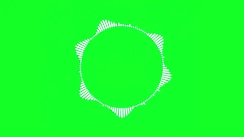 Music Audio Circular Spectrum Visualizer Loop Animation Green Screen Background Stock Footage 302941620