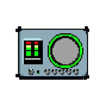 Music audio interface game pixel art vector illustration Stock Illustration