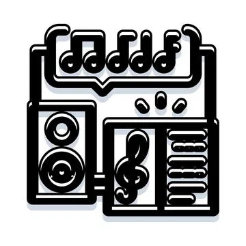Music audio notes creating sound entertainment concept Stock Illustration