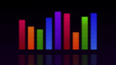 Music audio waveform equalizer on black background loop animation Vídeos de archivo 140338646