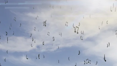 Music background with 3D render notes Stock Footage 90913362