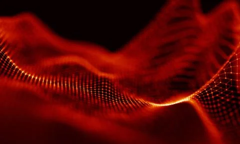Music background. Big Data Particle Flow Visualisation. Science infographic Stock Illustration