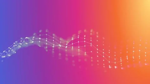 Music background. Big Data Particle Flow Visualisation. Science infographic Stock-Illustration