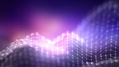 Music background. Big Data Particle Flow Visualisation. Science infographic Stock-Illustration