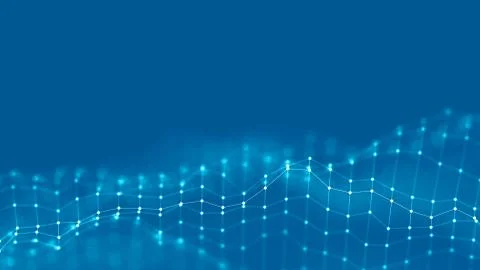 Music background. Big Data Particle Flow Visualisation. Science infographic Illustrazione stock