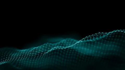 Music background. Big Data Particle Flow Visualisation. Science infographic Illustrazione stock