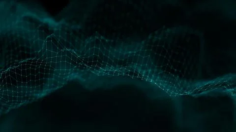 Music background. Big Data Particle Flow Visualisation. Science infographic Illustrazione stock