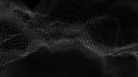 Music background. Big Data Particle Flow Visualisation. Science infographic Illustrazione stock