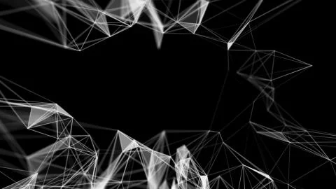 Music background. Big Data Particle Flow Visualisation. Science infographic Illustrazione stock