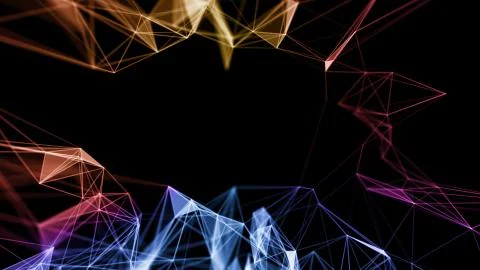 Music background. Big Data Particle Flow Visualisation. Science infographic イラスト素材