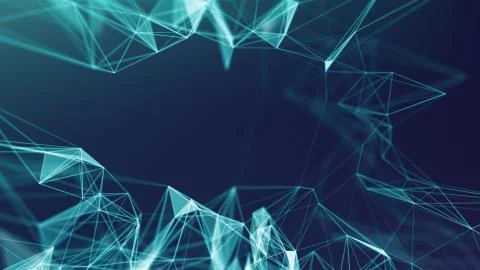 Music background. Big Data Particle Flow Visualisation. Science infographic Illustrazione stock