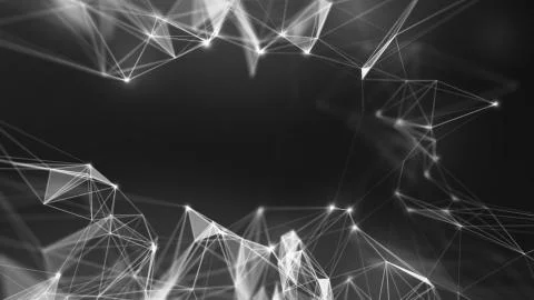 Music background. Big Data Particle Flow Visualisation. Science infographic Stock Illustration