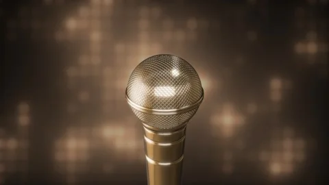 Music Background With Gold Microphone Stock Footage 291459738