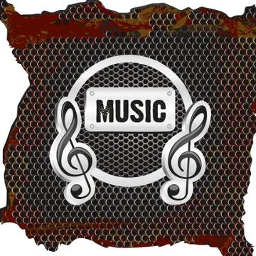 Music background grid pattern rusty, vector illustration Illustrazione stock