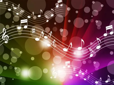 Music Background Meaning Singing Instruments And Notes Ilustración de archivo