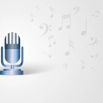 Music background with microphone shape and musical notes Stock Illustration