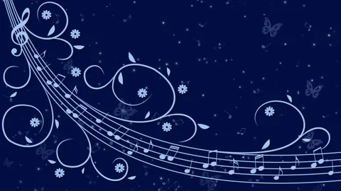 Music background with notes and butterflies Stock-Footage 107095433