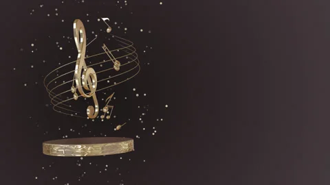 Music Background with treble clef and musical notes, loop animation 3D Stock Footage 171103876