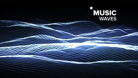 Music Background Vector. Dj Backdrop. Electromagnetic Code. 3D Illustration Stockillustratie