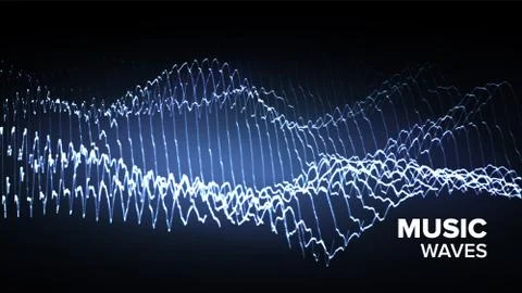 Music Background Vector. Electric Bokeh. Dot Glow. 3D Illustration Stock Illustration