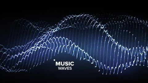 Music Background Vector. Glitch Network. Electro Party. 3D Illustration 库存插图