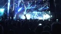 Music band performing on stage, fans enjoying rock and roll music, slow-motion HD Footage