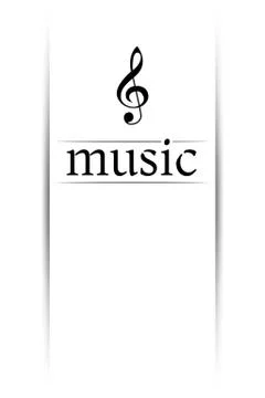 Music banner with shadow Stock Illustration