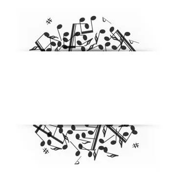 Music banner with shadow Stock Illustration