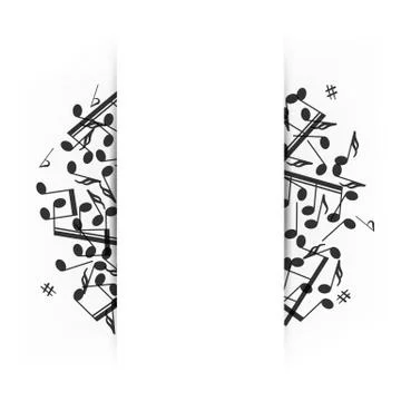 Music banner with shadow Stock Illustration
