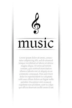 Music banner with shadow Stock Illustration