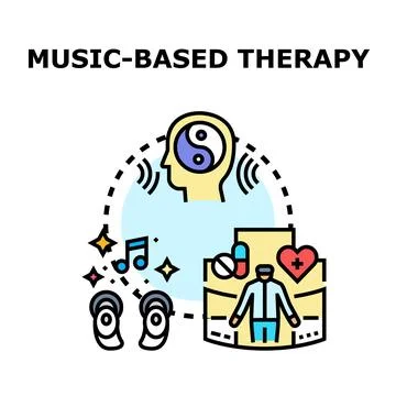 Music based therapy concept improving mental well being Stock Illustration