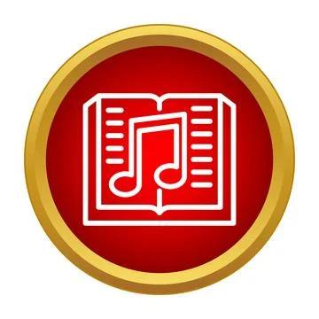 Music book icon representing learning and melody Stock Illustration