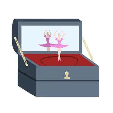 Music box with dancer Stock Illustration