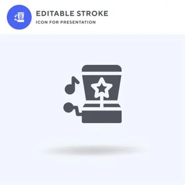 Music Box icon vector, filled flat sign, solid pictogram isolated on white, logo イラスト素材