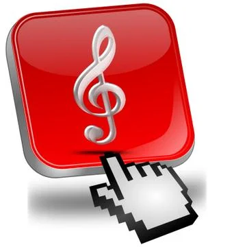 Music Button with cursor Stock Illustration